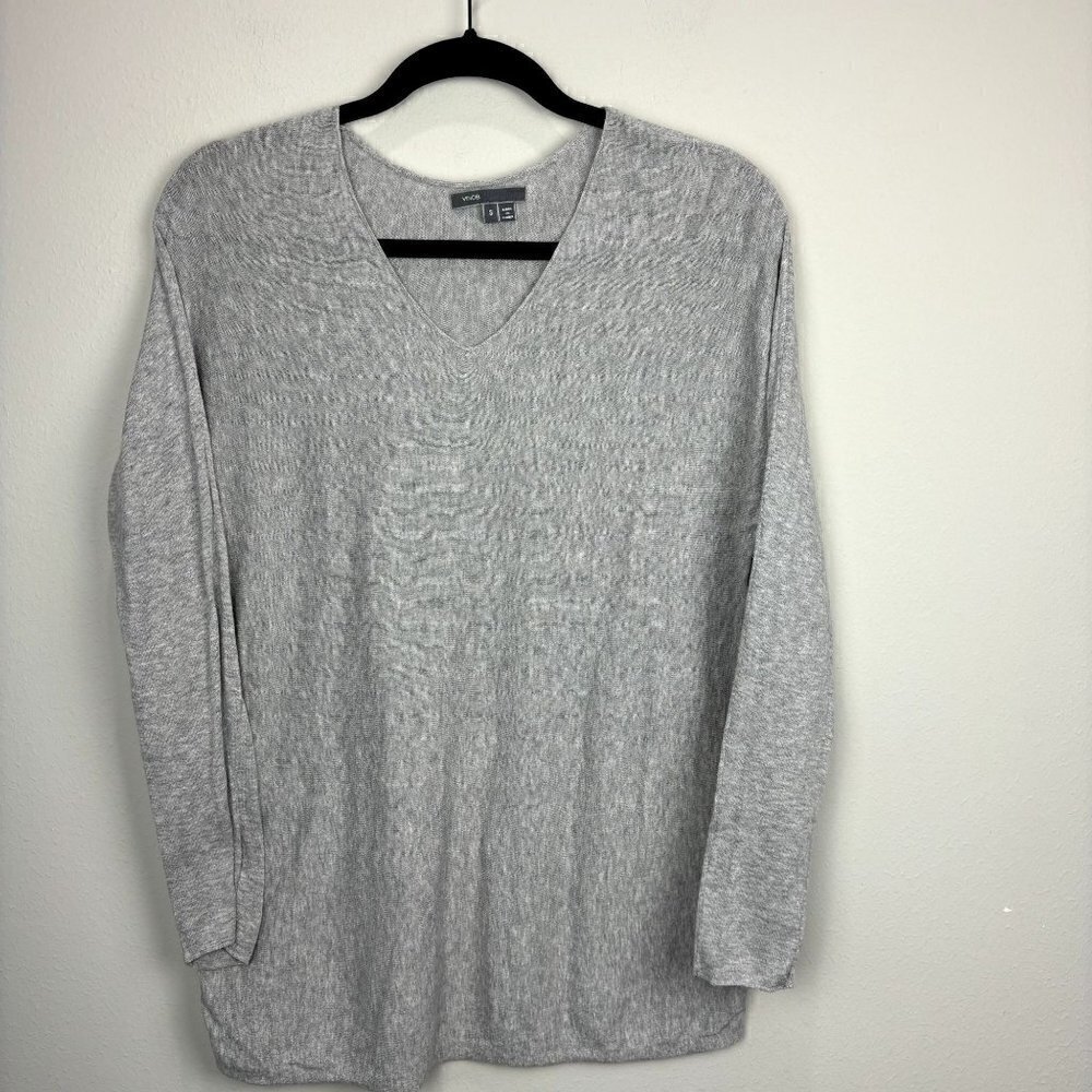 Vince Gray V Neck Lightweight Sweater S